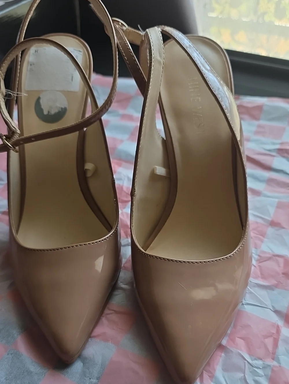 Nine West Pointed Toe Slingback Heels in Brown